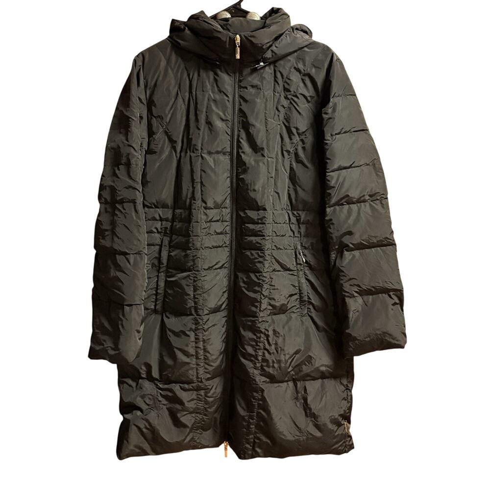 Moncler Puffer Jacket Coat Sz 3 (US Sz Large) Womens Black Zipper Removable Hood